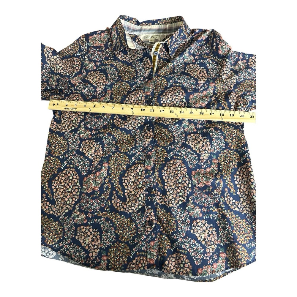 ORVIS Womens Colorful Button Floral Down Long Sleeve Dress Shirt Size 14 Summer - Picture 4 of 4